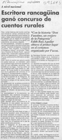 Escritora rancagüina ganó concurso de cuentos rurales  [artículo]