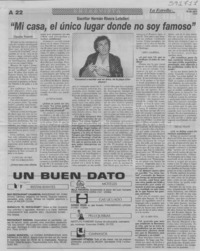 "Mi casa, el único lugar donde no soy famoso"  [artículo] Claudia Tosetti