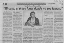 "Mi casa, el único lugar donde no soy famoso"  [artículo] Claudia Tosetti