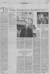 "Falta tiempo para escribir corto"