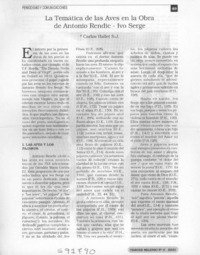 La temática de las aves en la obra de Antonio Rendic - Ivo Serge  [artículo] Carlos Hallet