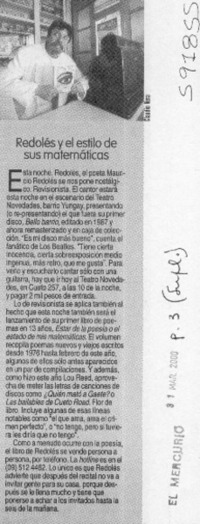 Redolés y el estilo de sus matemáticas  [artículo]
