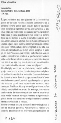 Ética y bioética  [artículo] Paulina Taboada R.