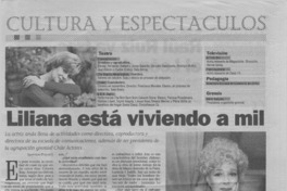 Liliana está viviendo a mil  [artículo] Leopoldo Pulgar I.