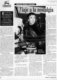 Viaje a la nostalgia  [artículo] Delia Pizarro San Martín