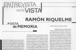 Poeta de memoria  [artículo] Eduardo Asfura