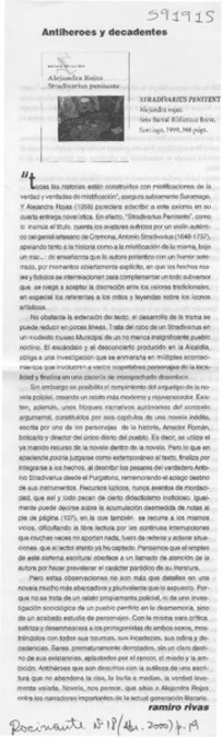 Antiheroes y decadentes  [artículo] Ramiro Rivas