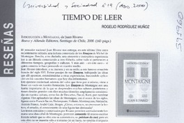 Tiempo de leer  [artículo] Rogelio Rodríguez Muñoz