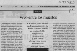 Vivo entre los muertos  [artículo] Sergio Ramón Fuentealba