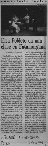 Elsa Poblete da una clase en Fatamorgana  [artículo] Leopoldo Pulgar I.