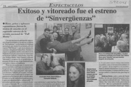 Exitoso y vitoreado fue el estreno de "Sinvergüenzas"  [artículo]