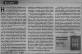 Introducción a Montaigne  [artículo] Jéssica Atal