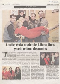 La divertida noche de Liliana Ross y seis chicos desnudos  [artículo] Cristián Farías