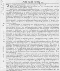 Don Raúl Rettig G.  [artículo]
