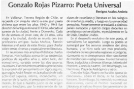 Gonzalo Rojas Pizaro, poeta universal  [artículo] Benigno Ávalos Ansieta