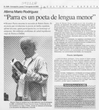 "Parra es un poeta de lengua menor"  [artículo]
