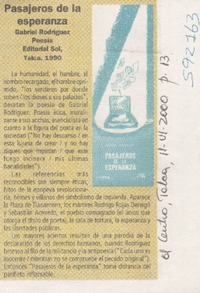 Pasajeros de la esperanza  [artículo]