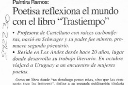 Poetisa reflexiona el mundo con el libro "Trastiempo"  [artículo]