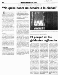 "No quise hacer un desaire a la ciudad"  [artículo]