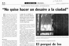 "No quise hacer un desaire a la ciudad"  [artículo]