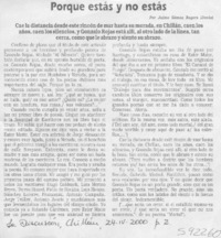 Porque estás y no estás  [artículo] Jaime Gómez Rogers (Jonás)