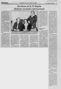 Escritoras de la VI Región destacan encuentro internacional  [artículo]