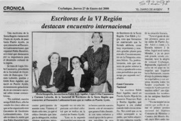 Escritoras de la VI Región destacan encuentro internacional  [artículo]