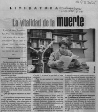 La vitalidad de la muerte  [artículo] Ximena Villanueva