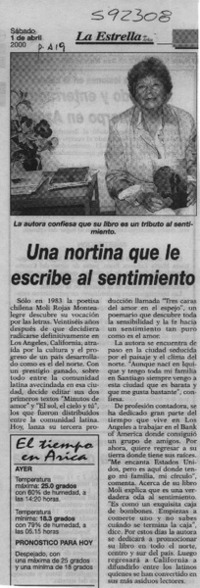 Una nortina que le escribe al sentimiento  [artículo]