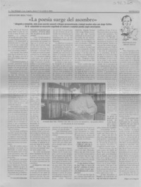 "La poesía surge del asombro"  [artículo] Jorge Abasolo Aravena