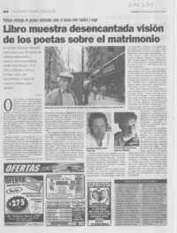 Libro muestra desencantada visión de los poetas sobre el matrimonio