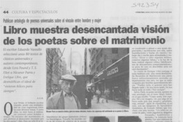 Libro muestra desencantada visión de los poetas sobre el matrimonio