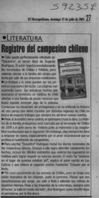 Registro del campesino chileno  [artículo]