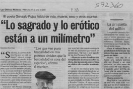 "Lo sagrado y lo erótico están a un milímetro"