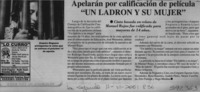 Apelarán por calificación de película "Un ladrón y su mujer"  [artículo]