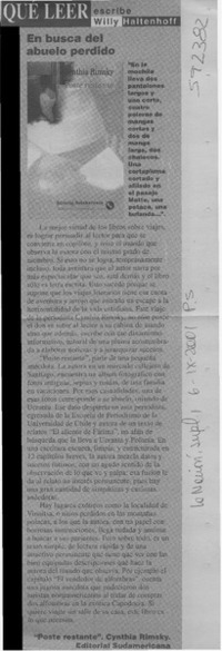 En busca del abuelo perdido  [artículo] Willy Haltenhoff