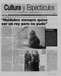 "Huidobro siempre quiso ser un rey pero no pudo"  [artículo] Andrea González