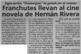 Franchutes llevan al cine novela de Hernán Rivera  [artículo]