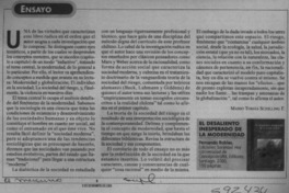 El desaliento inesperado de la modernidad  [artículo] Mario Tomás Schilling