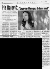 Pía Rajevic, "la pareja chilena goza de buena salud"  [artículo] Ximena Villanueva