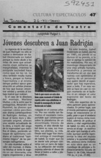 Jóvenes descubren a Juan Radrigán  [artículo] Leopoldo Pulgar I.