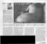 Los poemas de amor de un "místico concupiscente"  [artículo] María Eugenia Meza