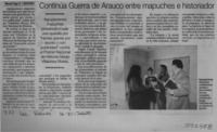 Continúa Guerra de Arauco entre mapuches e historiador  [artículo] Manuel Vega Olivares