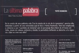 La última palabra  [artículo] María Teresa Villafrade