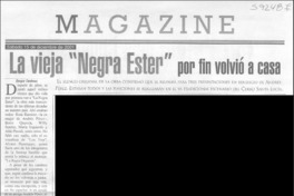 La vieja "Negra Ester" por fin volvió a casa  [artículo] Sergio Tanhnuz