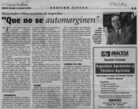 "Que no se automarginen"  [artículo]