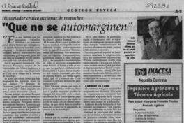"Que no se automarginen"  [artículo]