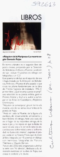 "Réquiem de la mariposa", la muerte según Gonzalo Rojas  [artículo]