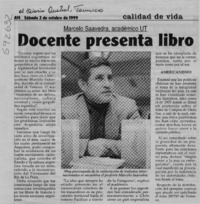 Docente presenta libro  [artículo]