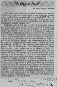 "Antiguo azul"  [artículo] Jaime Salgado Albornoz